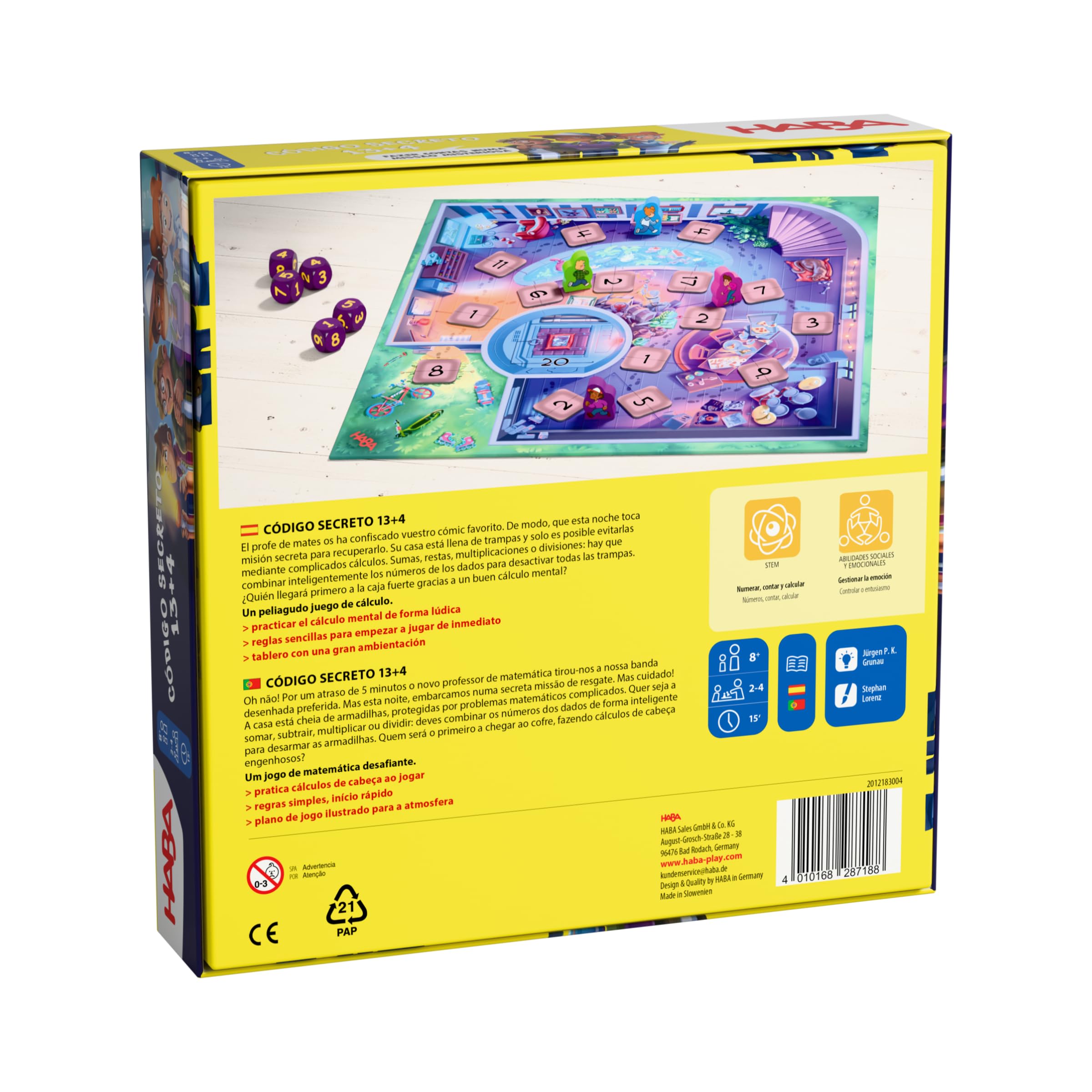 HABA 2012183004 - Código Secreto 13+4, Juego Infantil de Mesa de cálculo. Más 8 años