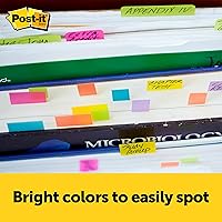 Vista 5 de Post-it - Post-it, 1/2 x 1 3/4 pulgadas, colores brillantes surtidos, 50 hojas/paquete, 10 paquetes por producto (670-10AB)