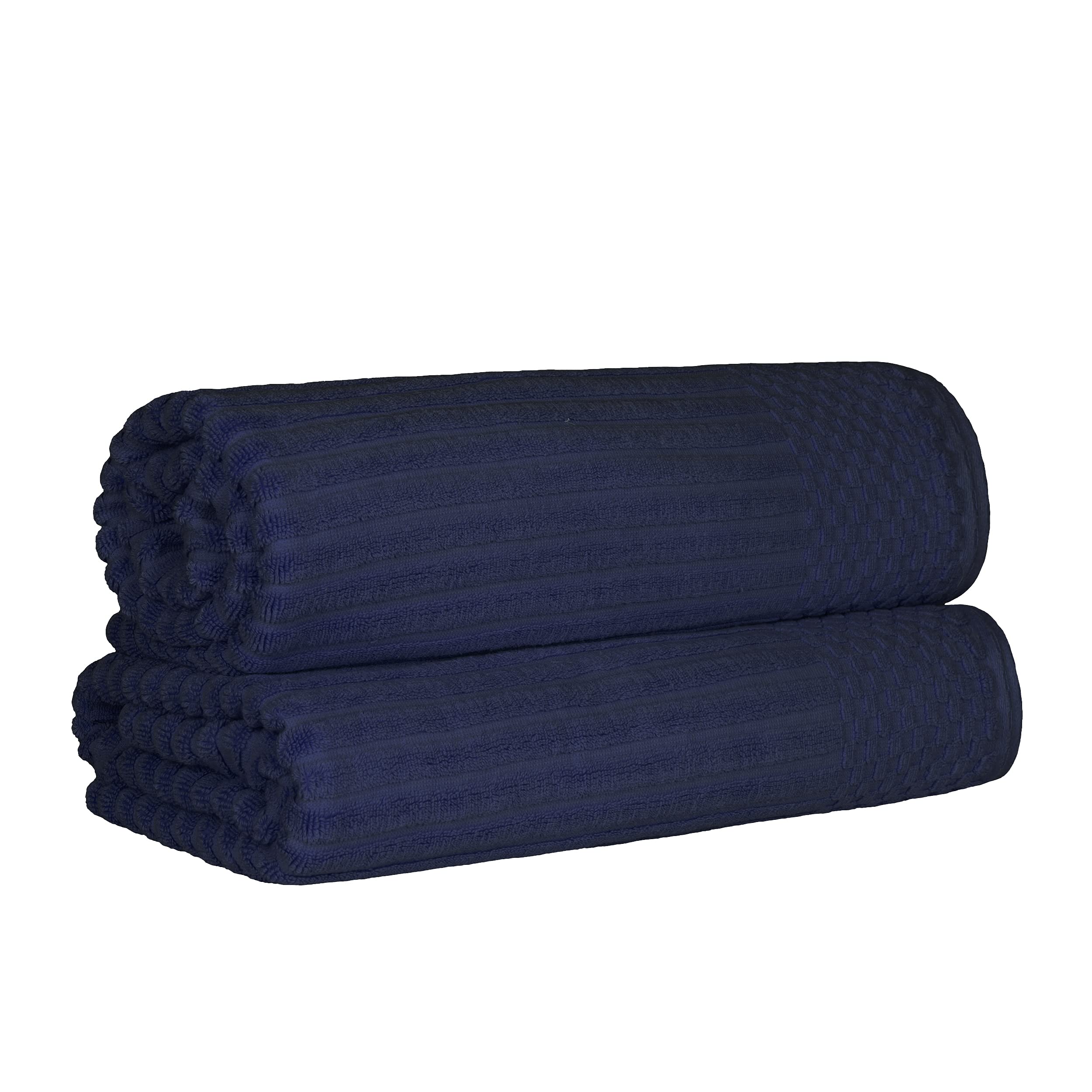 2-teiliges Badetuch-Set, einfarbig, gerippt, Badetücher, 86,4 x 172,7 cm, Marineblau Superior