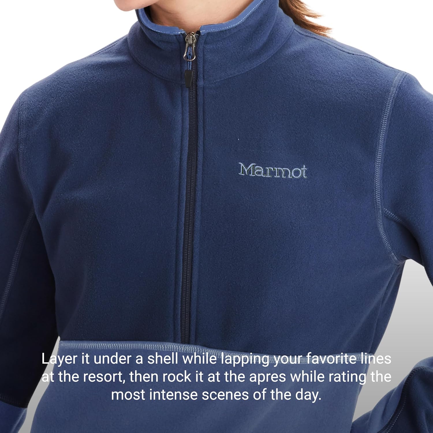 MARMOT Women's Rocklin 1/2 Zip Jacket - Classic, Warm, Lightweight 100-Weight Fleece Layer