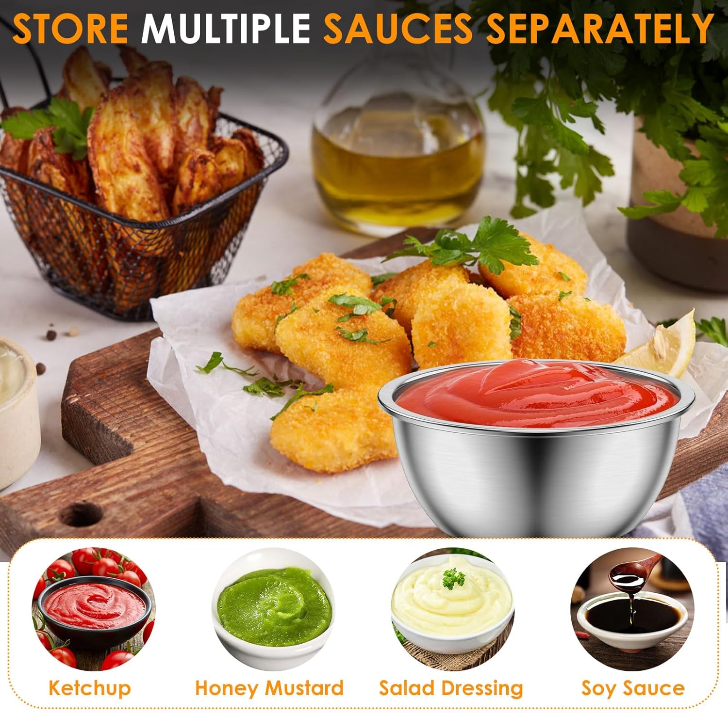 120 Pcs Metal Sauce Cups, 2 oz Stainless Steel Ramekins Bulk, Reusable Dipping Sauce Cups Condiment Cups, Stackable Small Round Dipping Bowls for Kitchen Restaurant BBQ Serving (120 PCS)