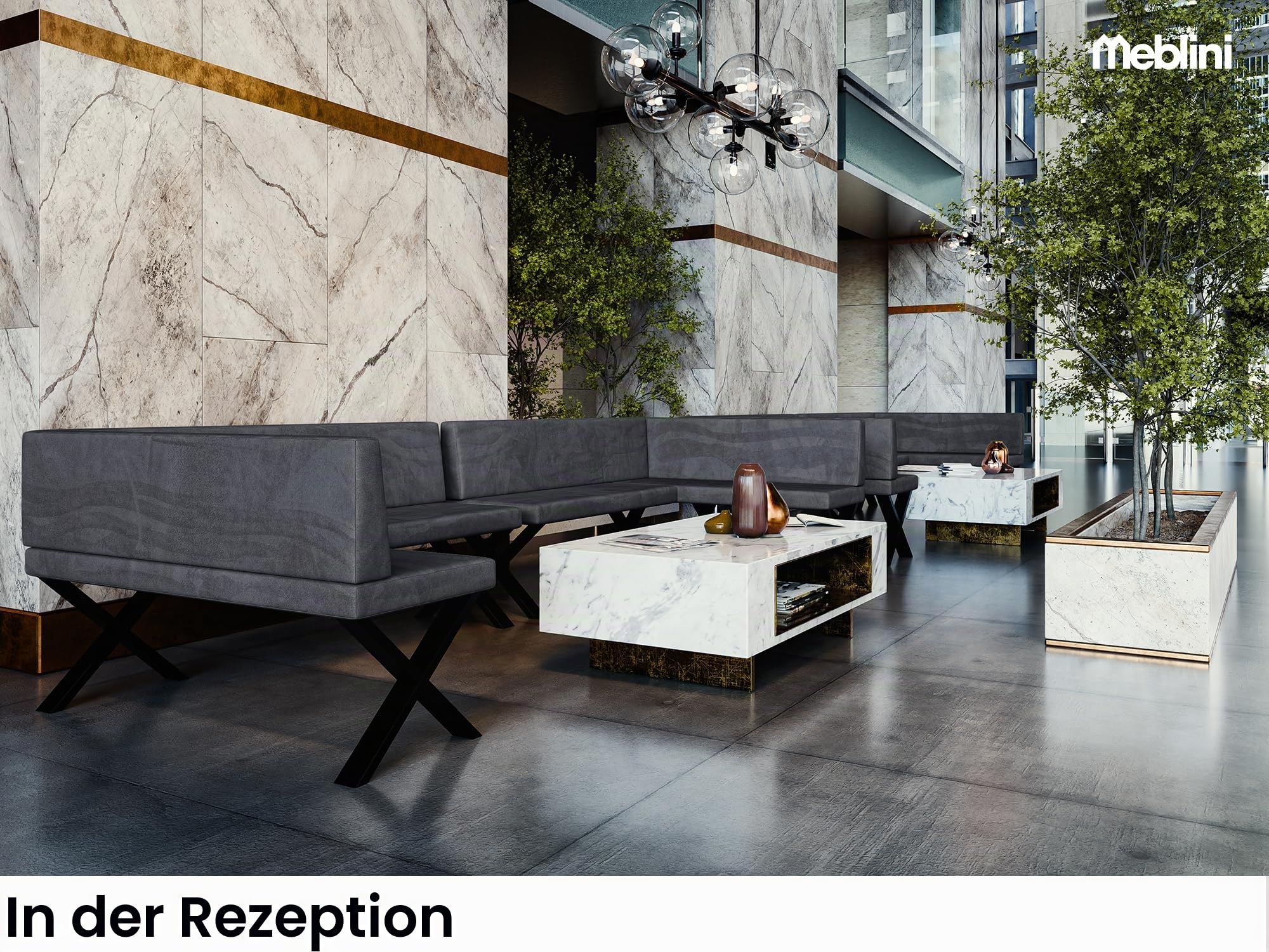 MEBLINI Eckbank für Esszimmer - Küchenbank - Essecke - Sitzecke Küche - Toni - X-Beine 128x168x87cm Links - Dunkelgrau Samt
