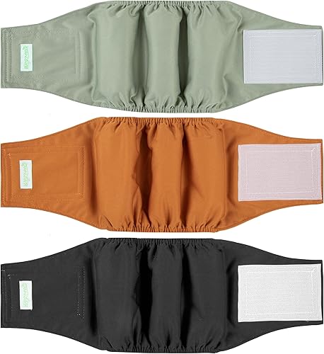 wegreeco Pañales lavables para perros machos (patrón elegante), paquete de 3  Pañales lavables para perros machos, pañales para perros machos