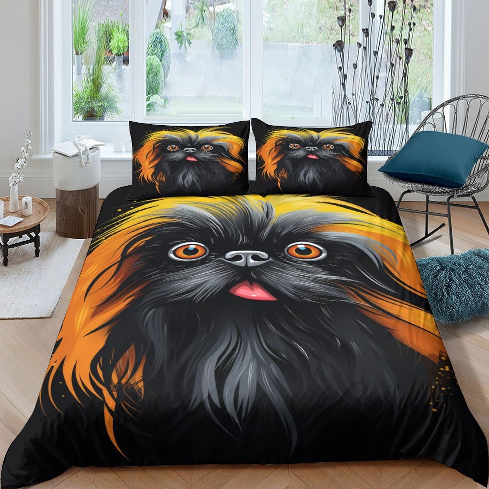 Housse de couette 3 pièces Schzon double 200x200 microfibre imprimé 3D