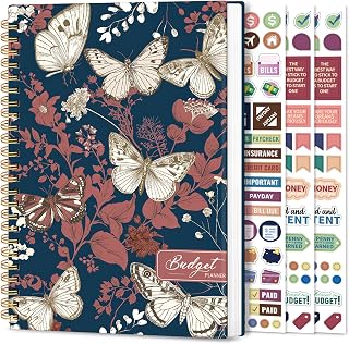 Aesthetic Budget Planner - Monthly Finance Planner with Expense Tracker Notebook, Undated Bill Organizer to Manage Your Finances, Account Book with Colorful Pattern-Golden Flutter