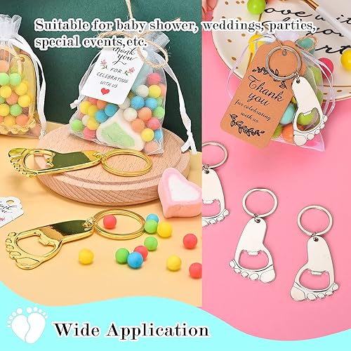Miniatura 6 de 50 piezas personalizadas para baby shower, abrebotellas, llaveros de huellas, recuerdos de baby shower, regalos de devolución para invitados, vienen