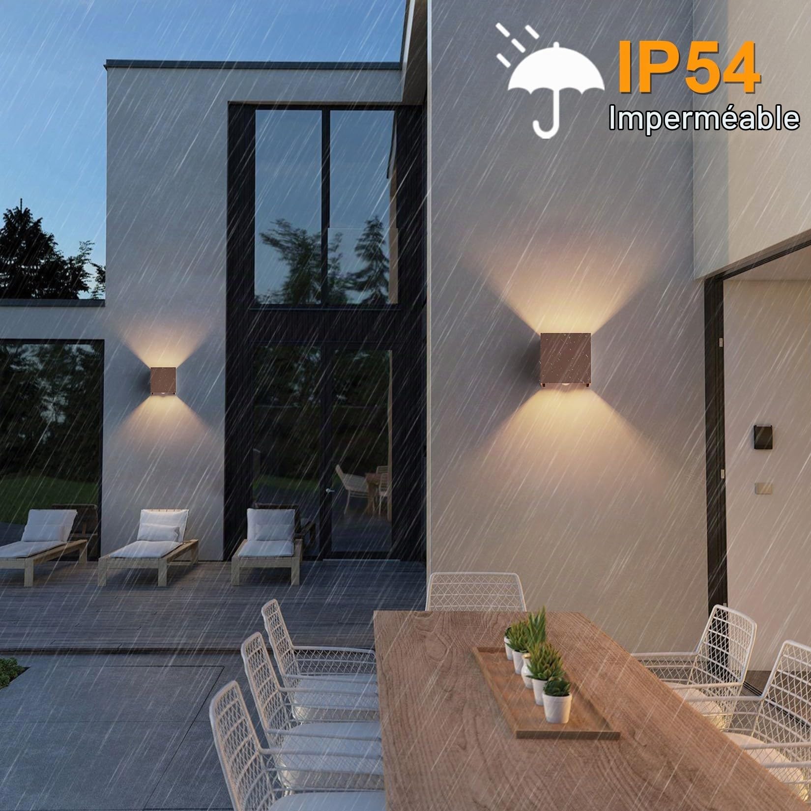 Klighten 2PCS Applique Murale Extérieur avec Détecteur de Mouvement IP54 Éclairage Mural Intérieur avec Angle de Faisceau Réglable, avec Ampoule LED G9 Remplaçable Lampe, Blanc Chaud 3000K, Bronze