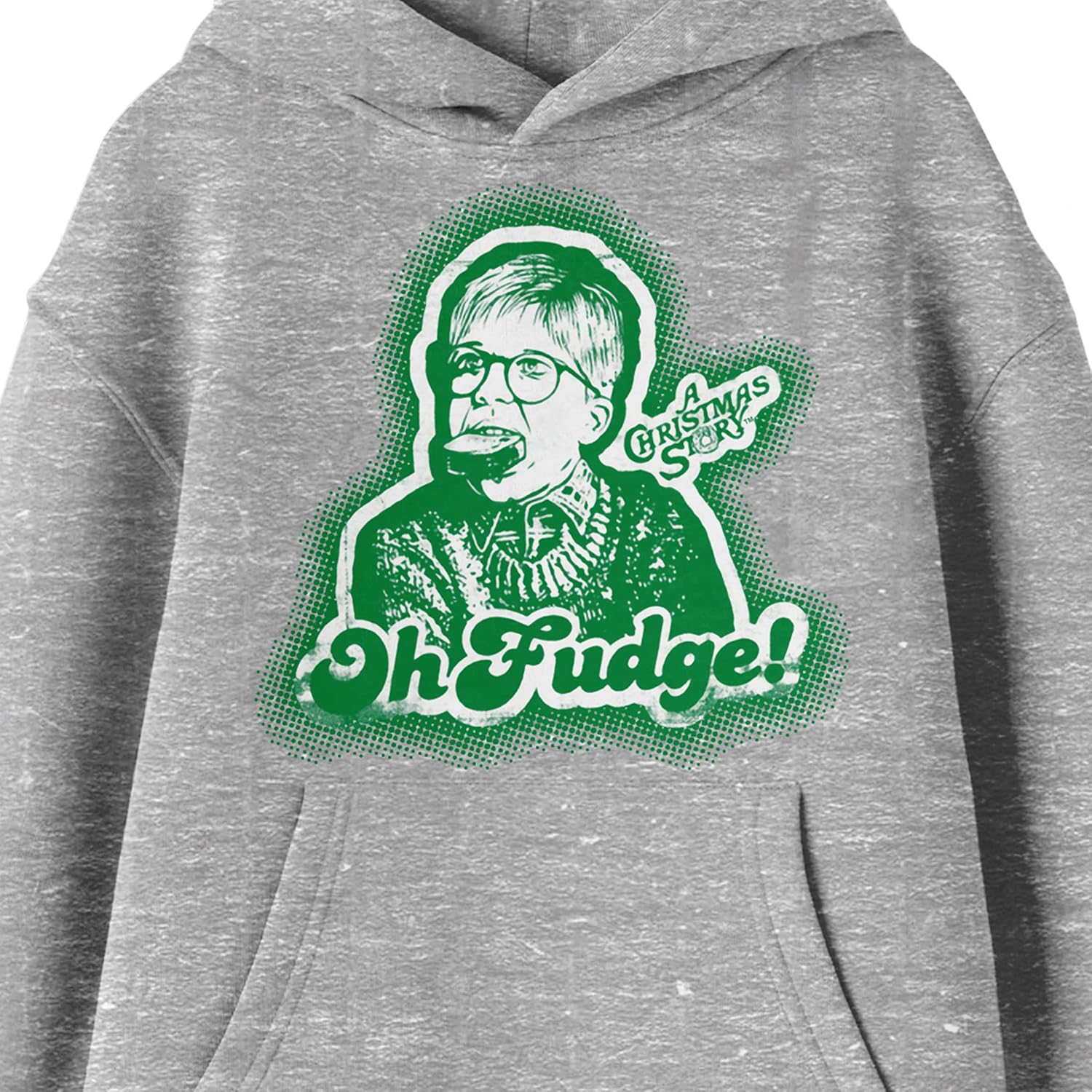 Bioworld A Christmas Story Oh Fudge Ralphie with Soap in Mouth Youth Heather Gray Graphic Hoodie