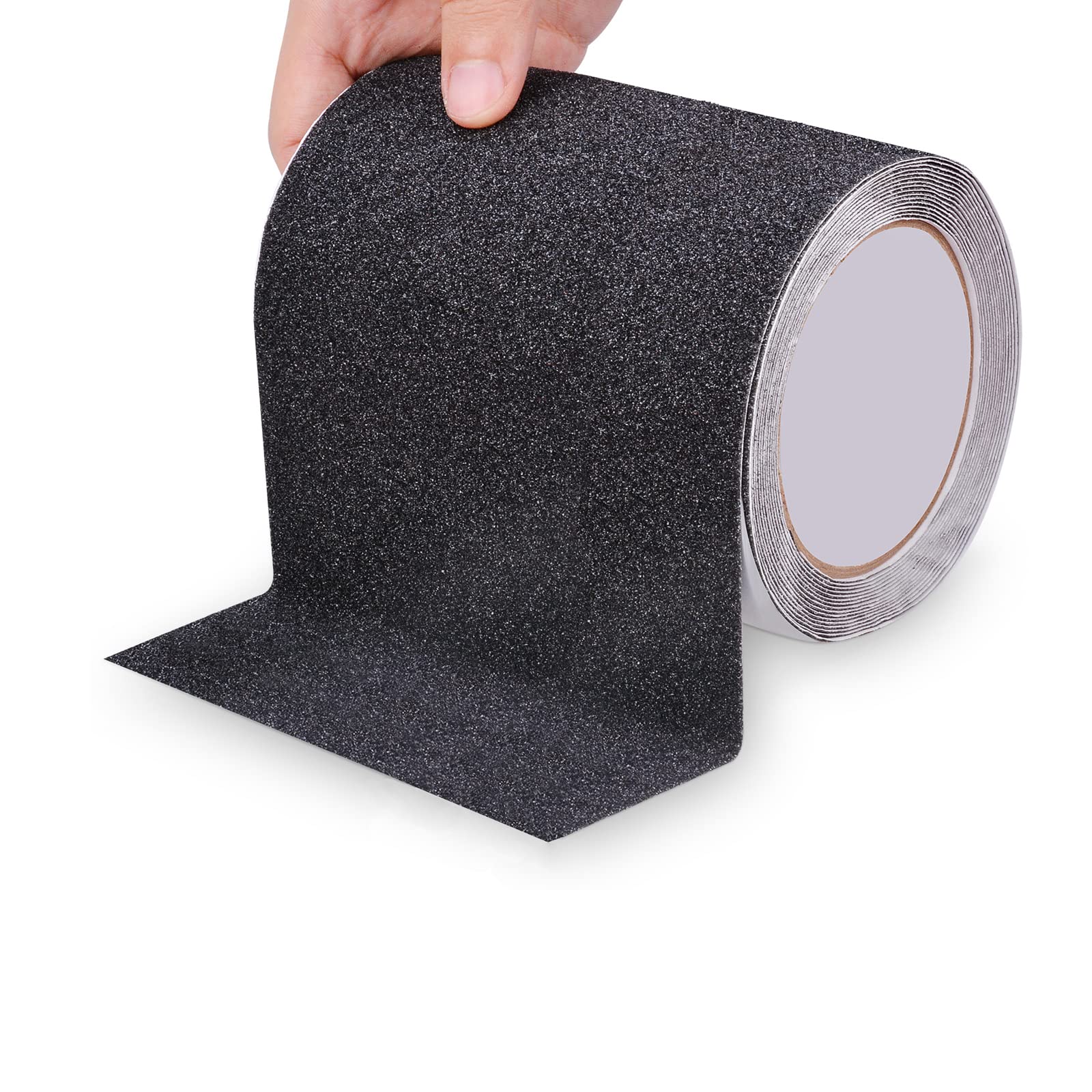 Striscia Antiscivolo Adesiva, 15cm*5m Antiscivolo Scale Esterne | Nastro Antiscivolo per Gradini, Adatto per Scale, Rampe, Cucine e Altre Aree Interne ed Esterne, Nero