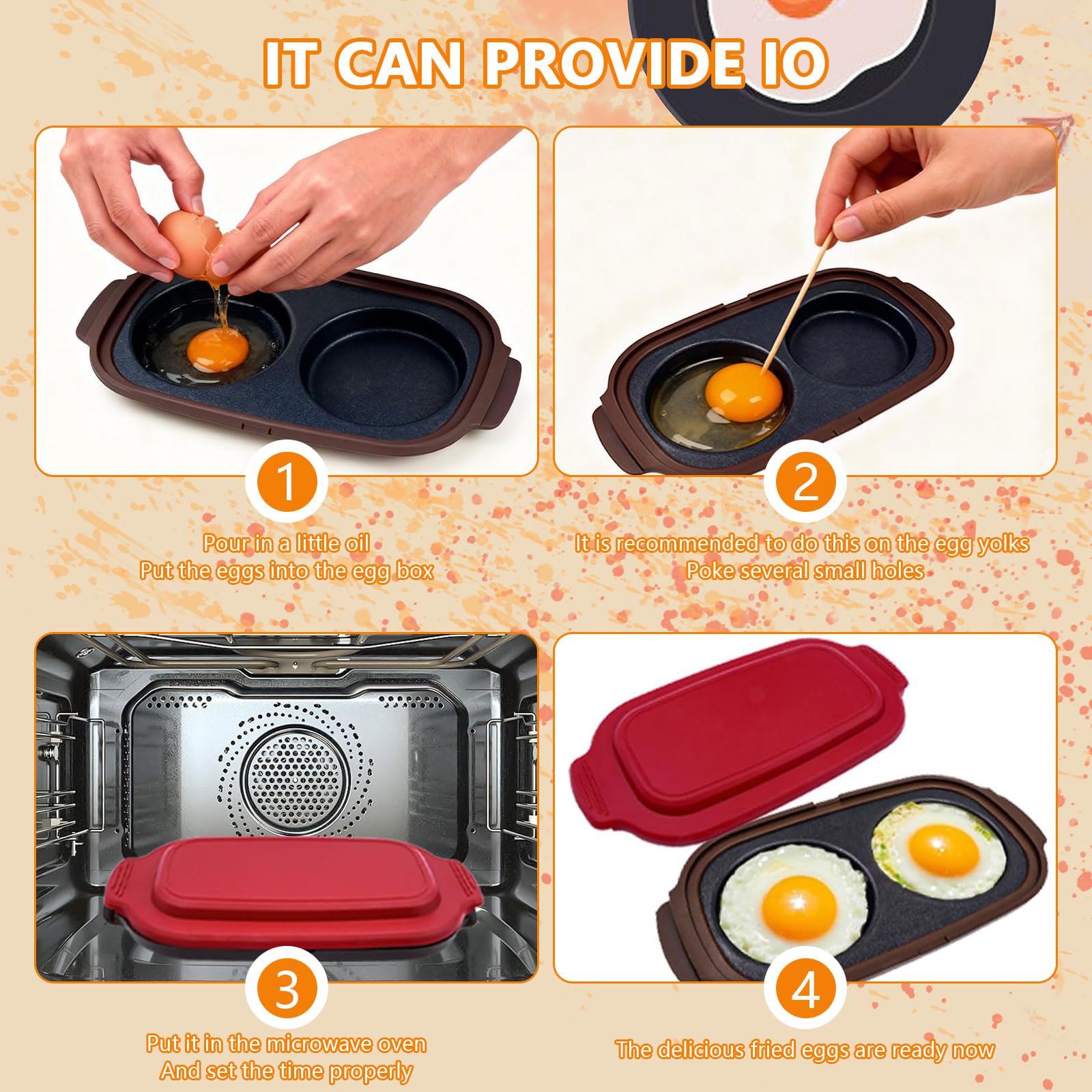 Metall und Silikon Mikrowellen Eierfritteusen, Zonen Kochen für Frühstücksburger, schnelle Zubereitung, Küchenhelfer, schnelles Frühstückseier Maker