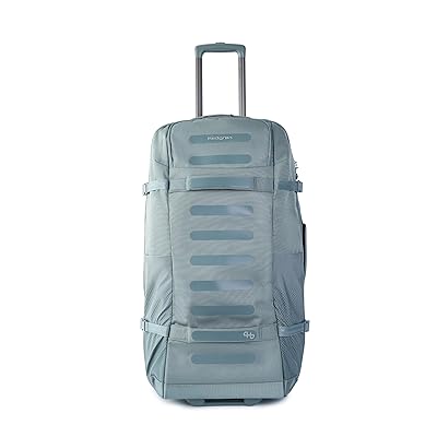 Hedgren Journey RFID Duffle with Wheels Luggage Grey/Green, Mesh/Polyester