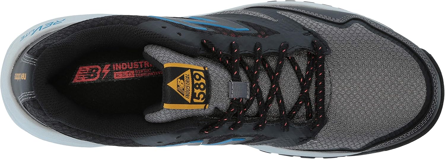 New Balance Men's 589 ESD V1 Industrial Shoe, Black/Toro RED, 9.5 D US