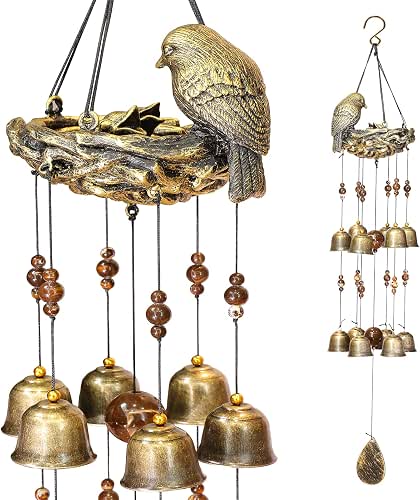 Bird Nest Wind Chimes,Wind Chimes for Outside with 12 Wind