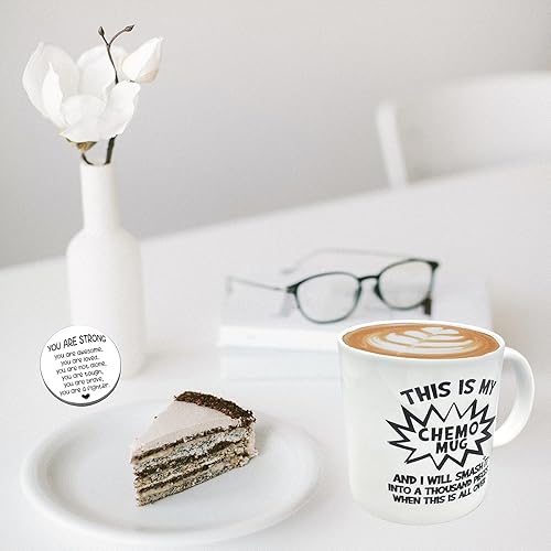 Miniatura 8 de ZomefinKiu Taza de quimioterapia de 11 onzas de cerámica, inspiración, abrazo de bolsillo de quimioterapia, regalo para pacientes de quimioterapia,