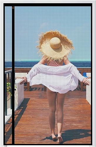 Miniatura 9 de WochiTV Malla reversible para puerta de 36 x 80 pulgadas, pantalla magnética de apertura lateral izquierda y derecha, tamaño de 38 x 82 pulgadas,