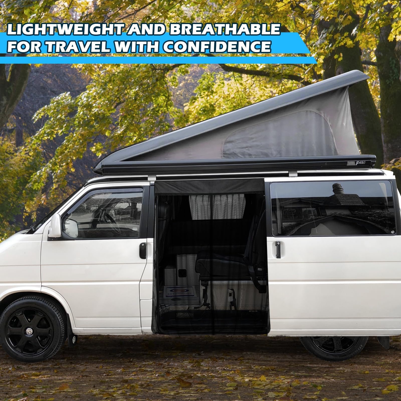 Magnetisches Insektennetz für VW T4 1990-2003, Schiebetür Insektenschutz mit 4-seitigen Magneten für Camping