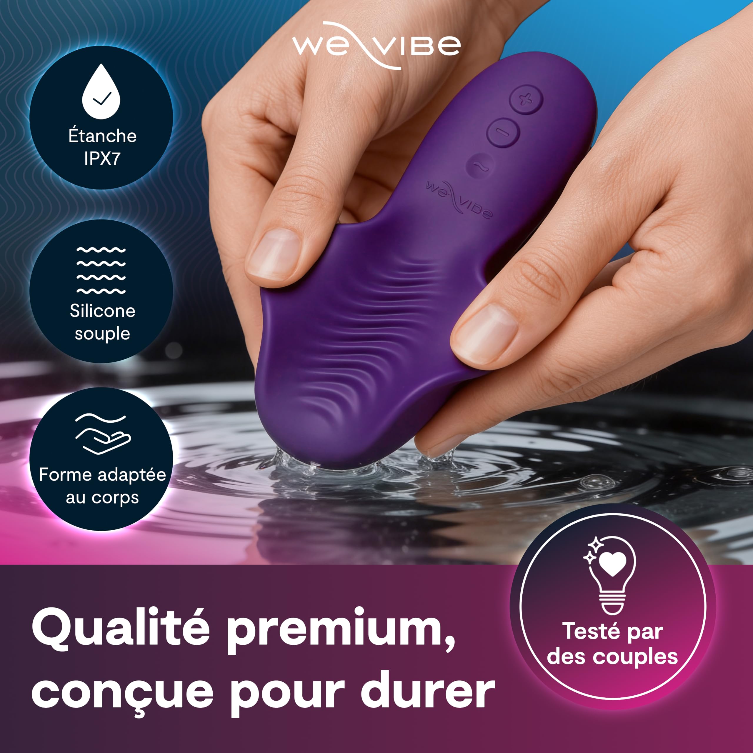We-Vibe Shared Touch Vibromasseur Couple pour Femmes et Hommes Violet