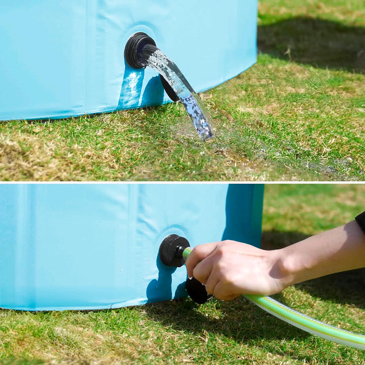 Wintem Piscina per Cani 160x160 cm Rotonda in PVC Resistente, Antiscivolo, Facile da Gonfiare - Ideale per Cani di Taglia Media, Piscina da Giardino per Animali