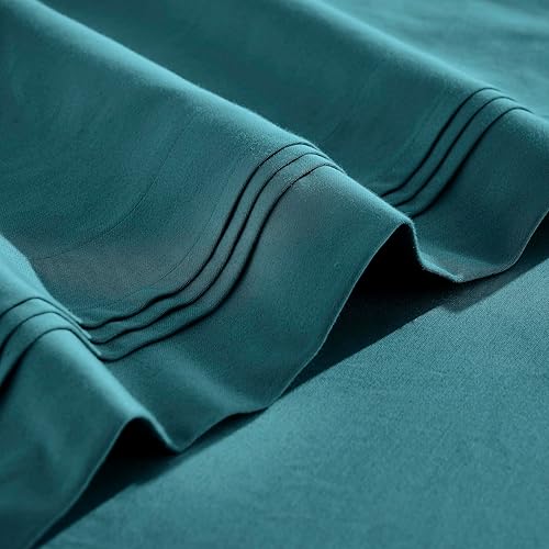 Miniatura 3 de Superior Juego de sábanas de algodón egipcio de 4 piezas, 650 hilos, diseño moderno, sábanas sostenibles, básicos ultrasuaves, sólido, sábana bajera