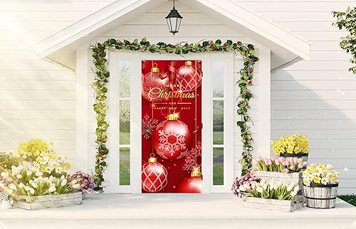 Miniatura 2 de 3 cubiertas de puerta de Navidad de 6.6 pies, decoraciones navideñas para puerta delantera de 8 x 3.6 pies