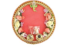Craftsman Designer Festive thali for Karwa Chauth Pooja Ritual and Festive Decoration