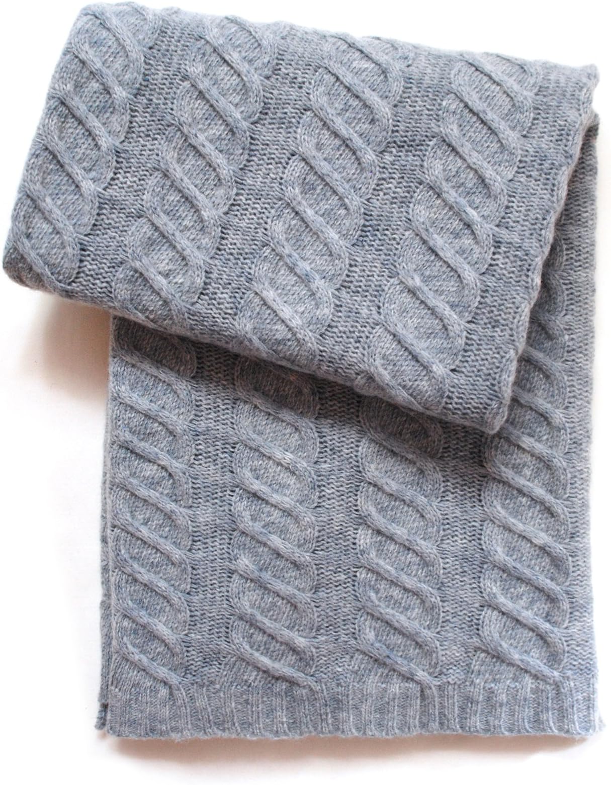 Esteffi Chunky Cable Wool-Blend Baby Blanket, Grey
