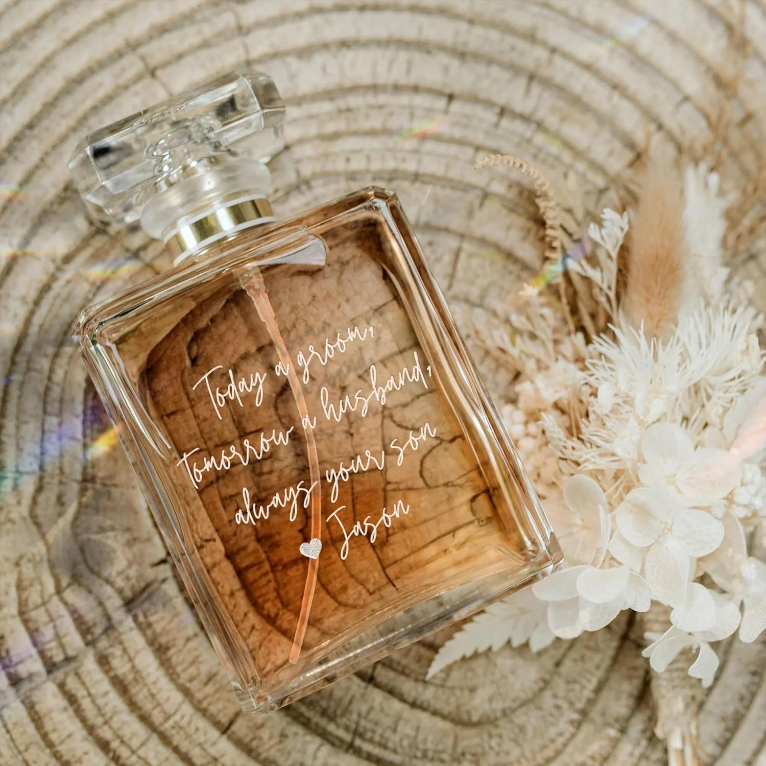 Personalized Mother of The Groom Perfume Bottle, 3.4'' Empty Spray Bottles with Handwriting - Mother of The Groom Gifts from Son, Gifts for Mom on Wedding Day