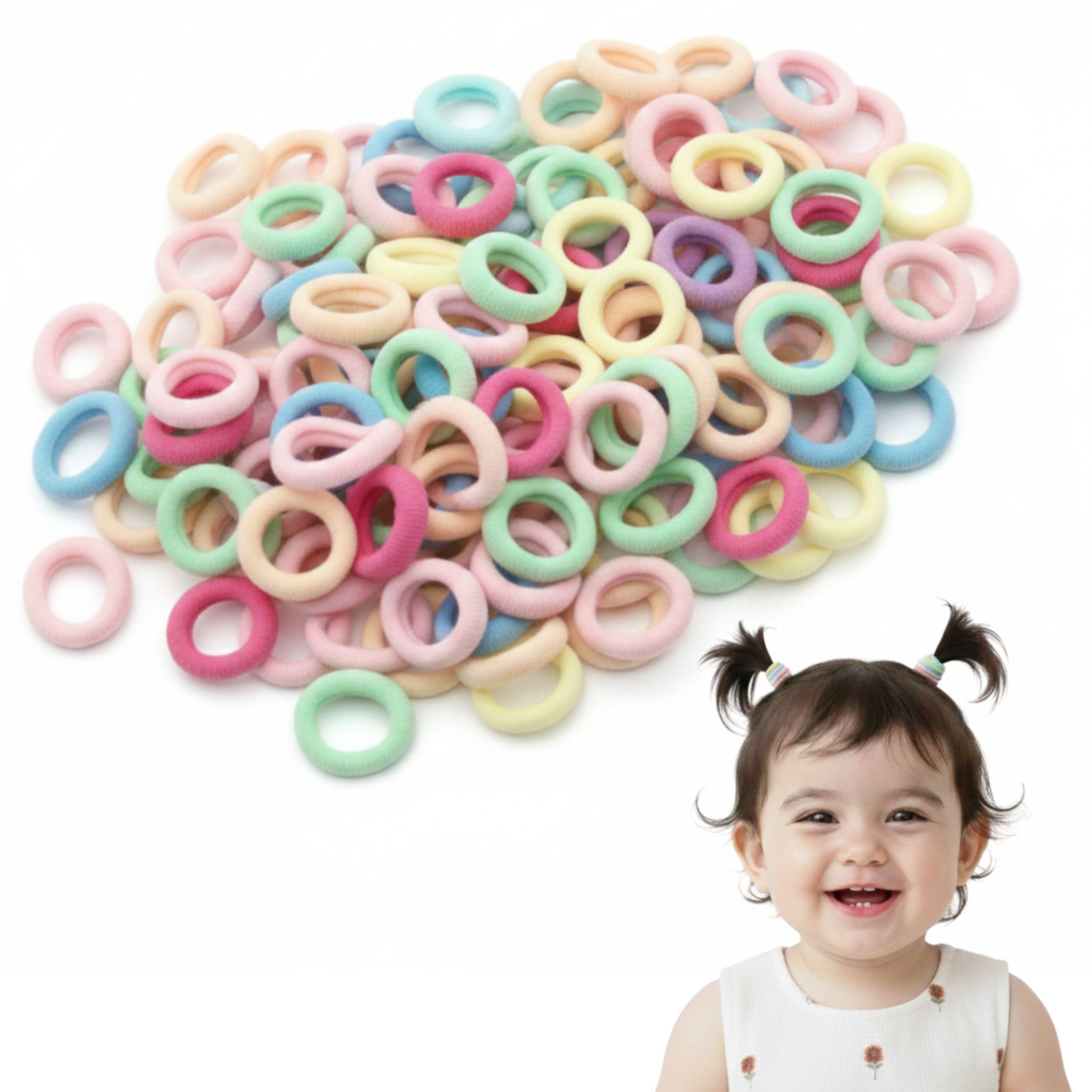 200 PCS Colorful Mini Hair Rubber Bands for Baby Girls & Kids | Soft & Stretchable Elastic Hair Ties | Non-Slip Cute Pastel Hair Accessories for Ponytails & Braids-image-6