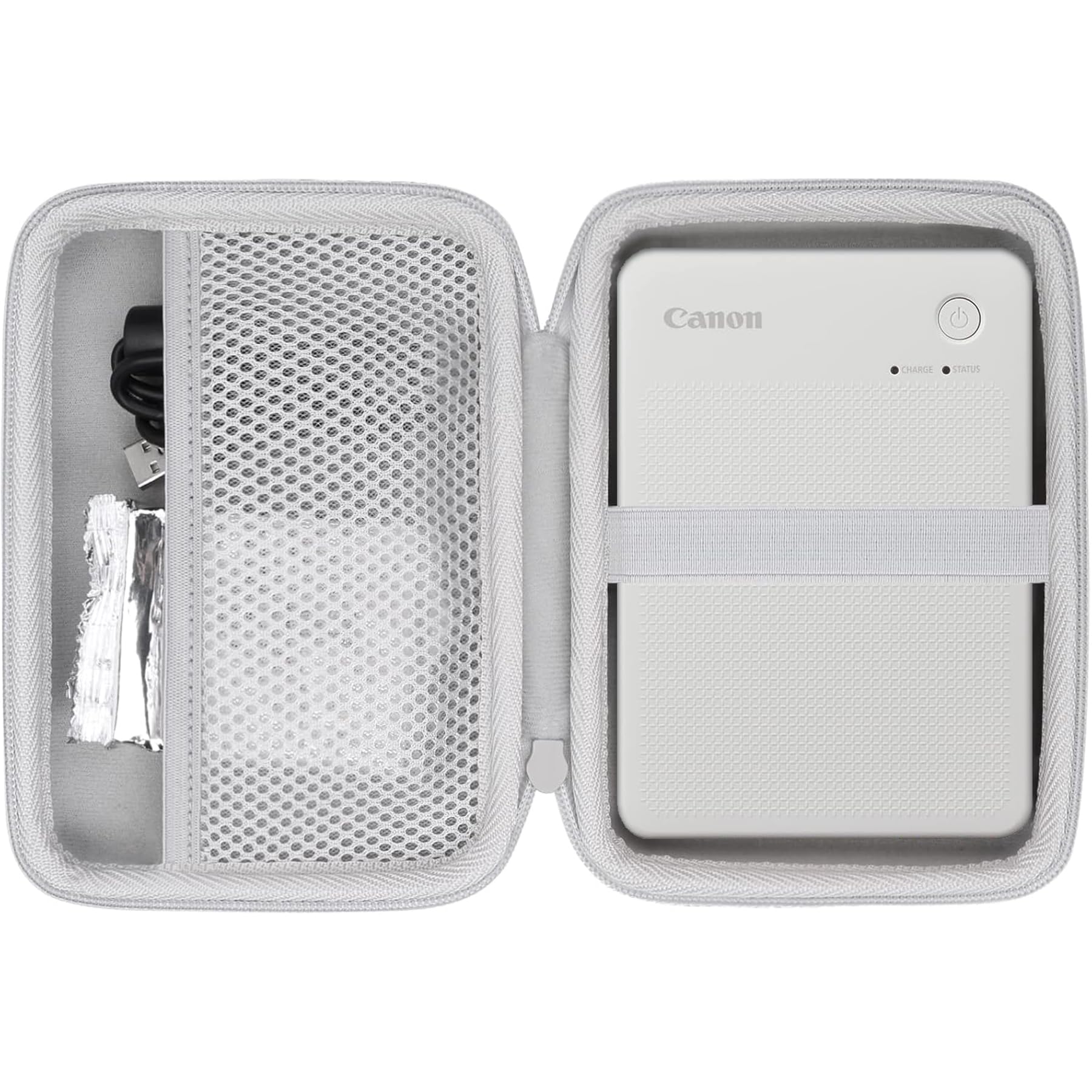 co2CREA Hard Travel Case Replacement for Canon SELPHY QX20 / QX10 Portable Square Photo Printer (White Case)