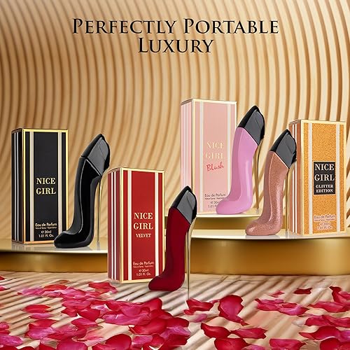 Miniatura 3 de Nice Girl - Juego de 4 mini perfumes de regalo para mujer, fragancia floral de vainilla dulce, tuberosa, rosa, ámbar, cacao, almendra polvorienta,