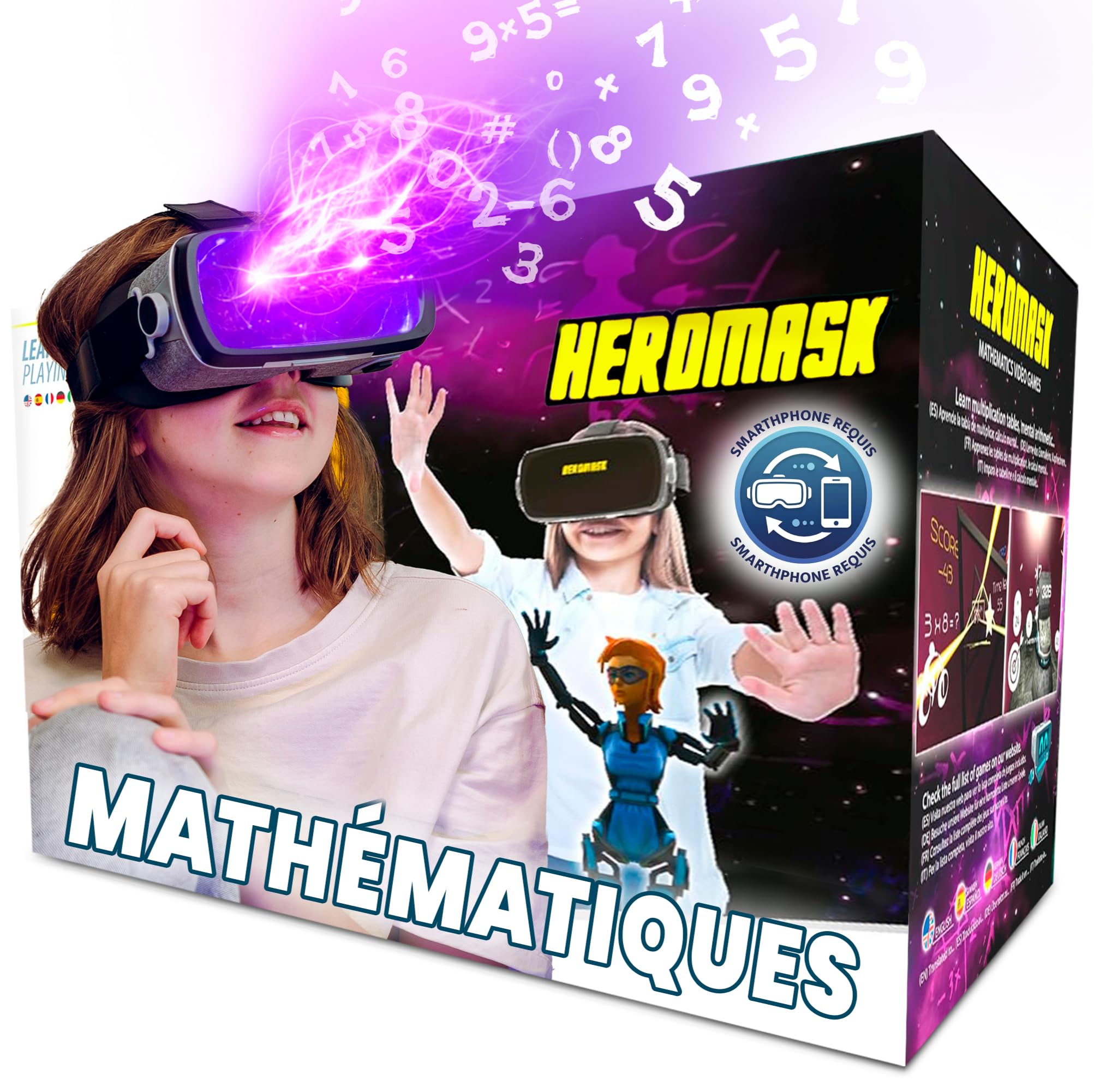 Heromask Casque VR Enfant 5-12 Ans Jeux de Maths
