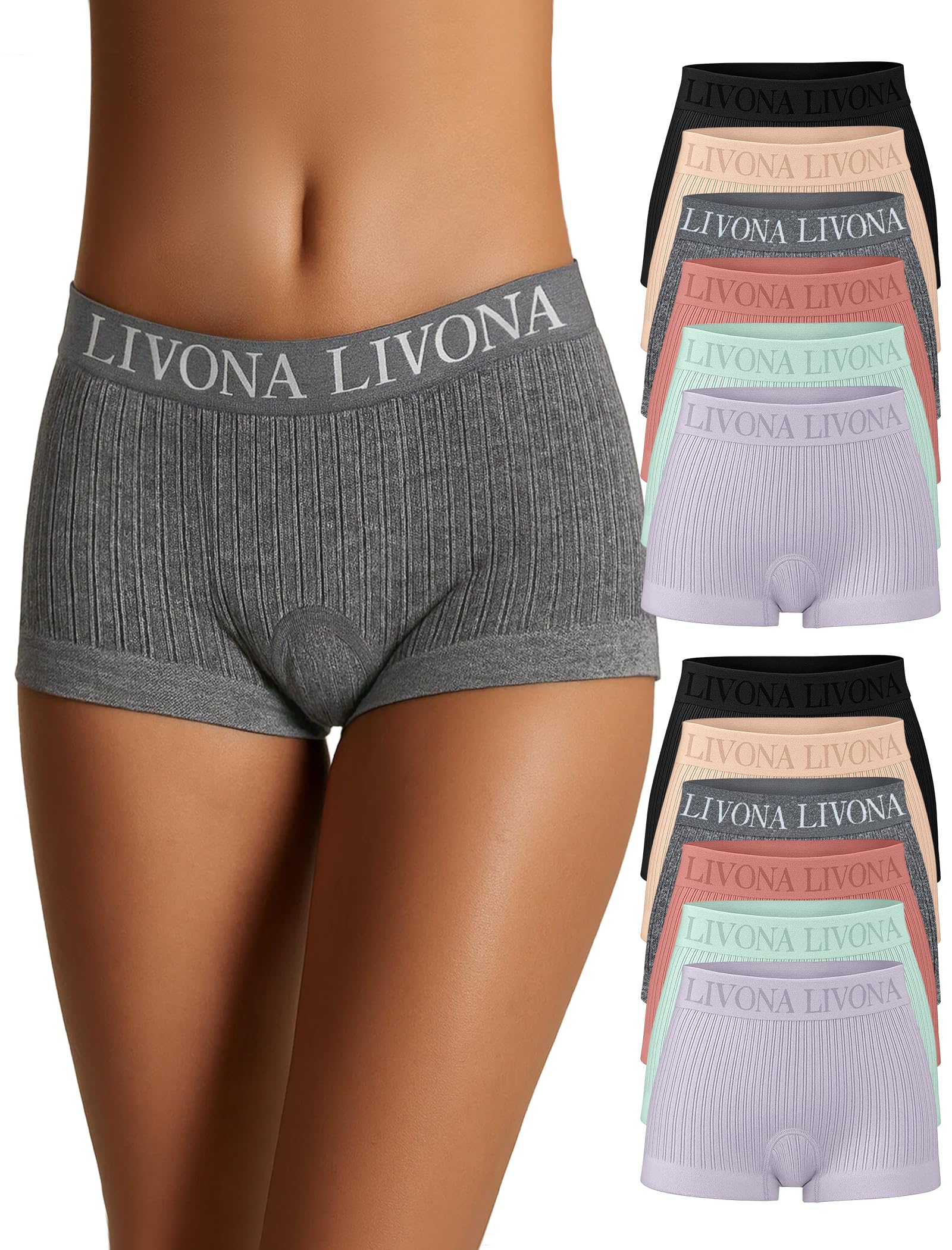Girls Seamless Boyshort Underwear Moisture-Wicking Kids Panties No-Ride Design