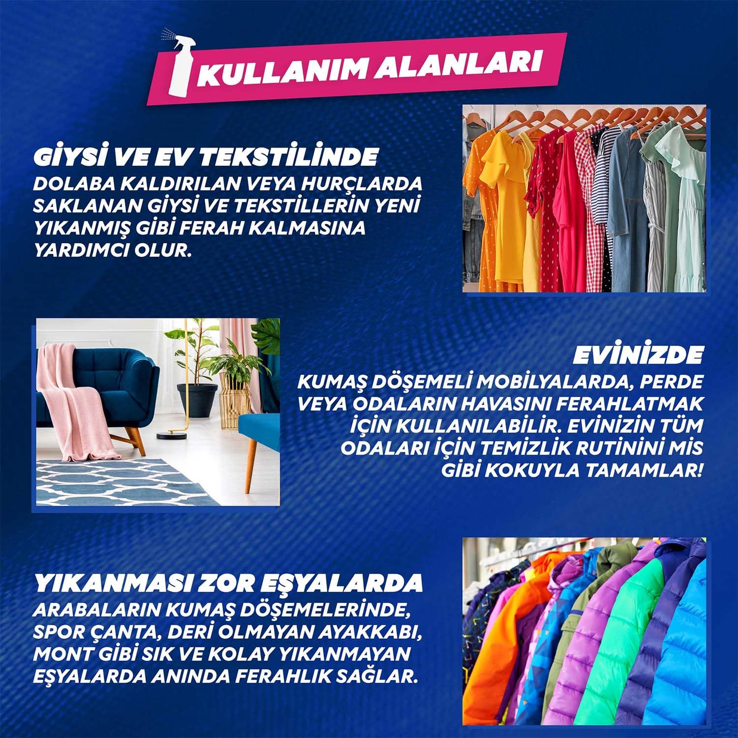 Yumoş Ev ve Tekstil Spreyi Lilyum Yıkanması Zor Eşyalar İçin 450 ml