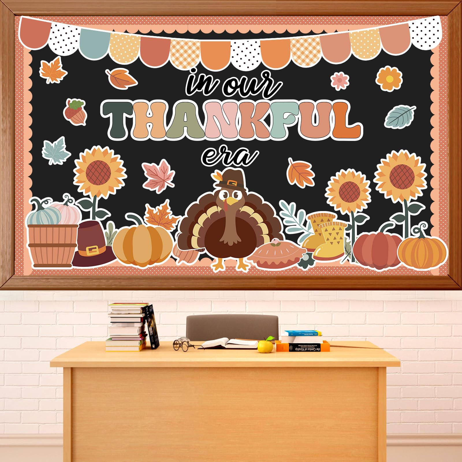 Tableau d'affichage Thanksgiving décoration automne kit classe - 8