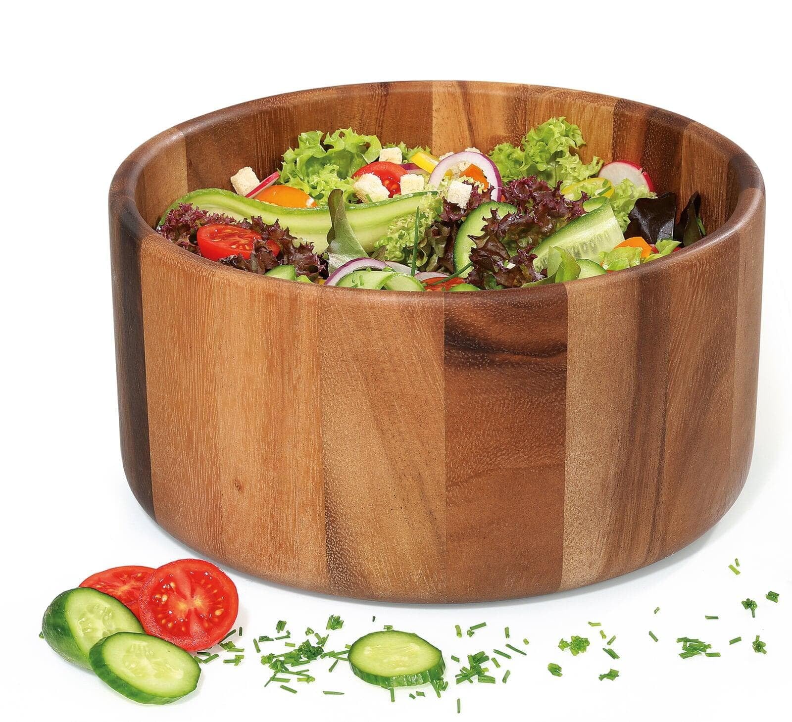 Zassenhaus Insalatiera in legno di acacia | Ciotola in legno di alta qualità | Per preparare e servire insalata | Ciotola decorativa | legno naturale | Ø 25 x 12,5 cm