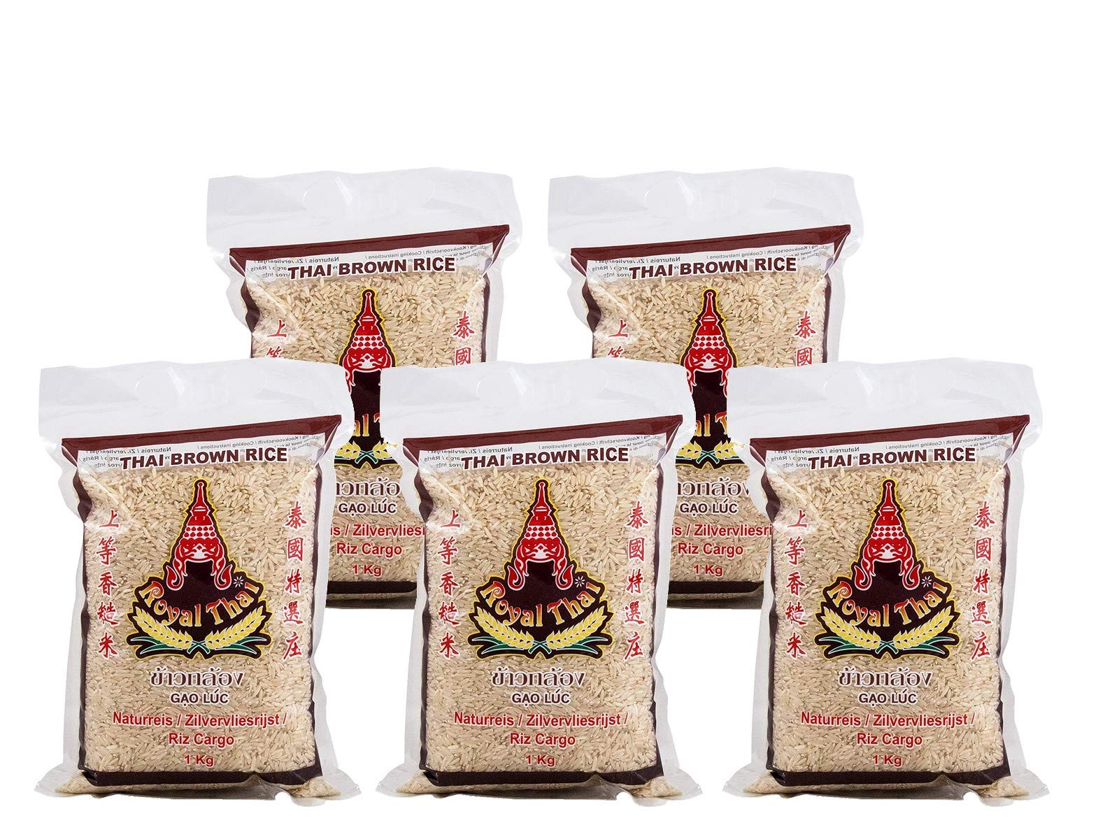 Royal Thai Brązowy ryż naturalny 1 kg, 5 sztuk, (5 x 1000 g)