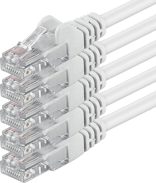 1aTTack.de 0,5m - weiß - 5 Stück - (PACK) - CAT.6 CAT6 Ethernet-Lan-Netzwerk-Kabel 1000 Mbit/s Patchkabel - 1