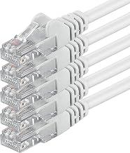 0,5m Cat 6 Ethernet Cable Gigabit RJ45 LAN Patch Cord Compatible with Internet, Router, Modem, Smart TV, PC & Laptop Switch Modem white - 5 pieces - 0,5m