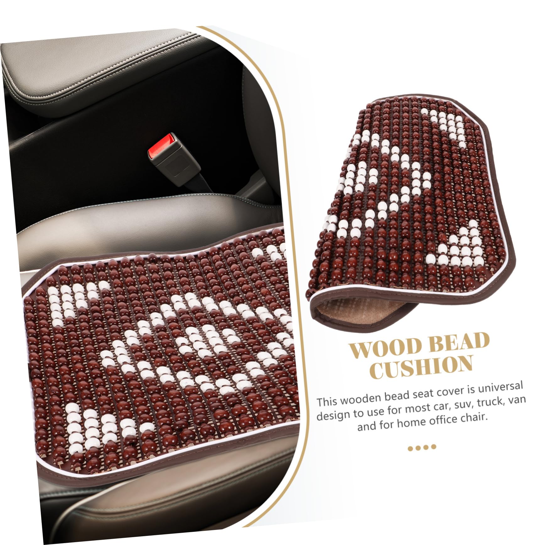 Cuscino Sedile Auto in Legno a Perle, Copertura Estiva Singola | Vacanze Estive, Comfort Circolazione D'aria e Superficie Antiscivolo, Accessorio Auto per Sedile e Sedia