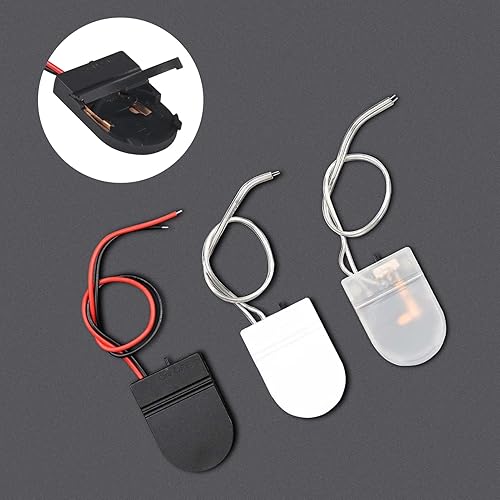 Miniatura 8 de Alinan Soporte de batería con botón, soporte de batería con interruptor CR2032, 1 x 3 V, caja de almacenamiento de batería, cubierta con cables de