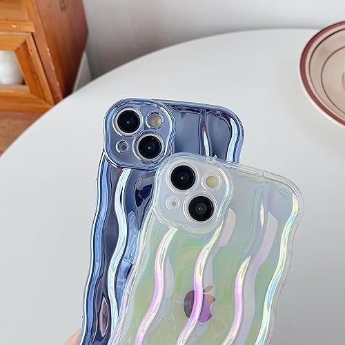 Miniatura 4 de Caseative Marco de ondas rizadas con patrón de ondas de agua, suave, compatible con iPhone (rosa claro, iPhone 12 Pro)