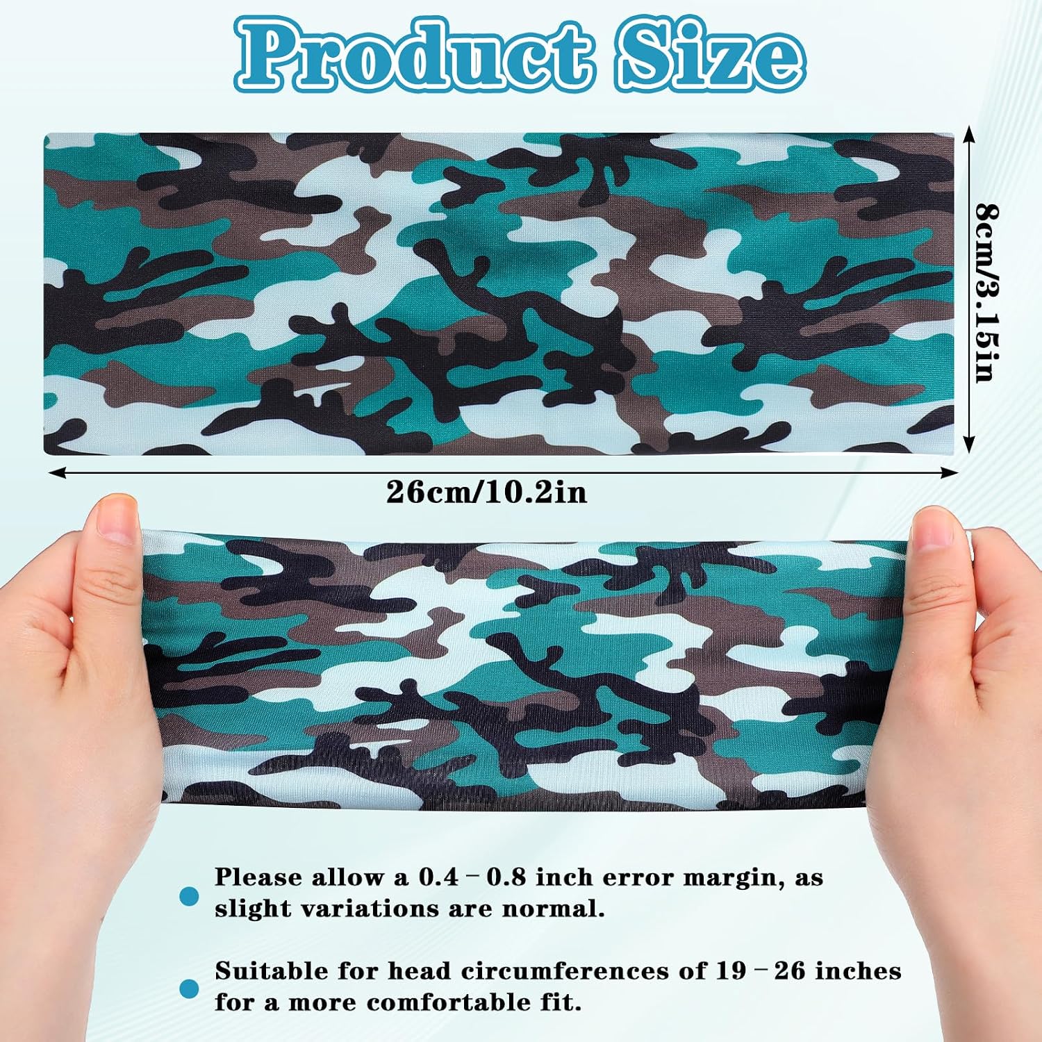 24 Pcs Sports Sweatbands for Men Women, Non Slip Wide Headbands Workout Breathable Head Band Exercise Hair Bands - Elastic Soft Sweatbands for Yoga Running Cycling Gym