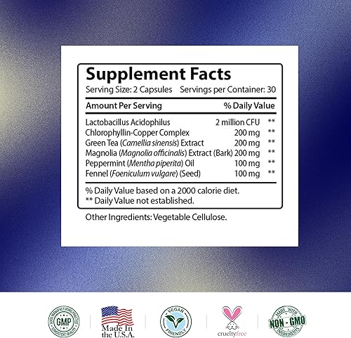 Miniatura 7 de Research Verified Body & Breath Desodorante y ambientador natural, suplemento de mal aliento y olor corporal, 60 unidades (suministro para 6 meses)