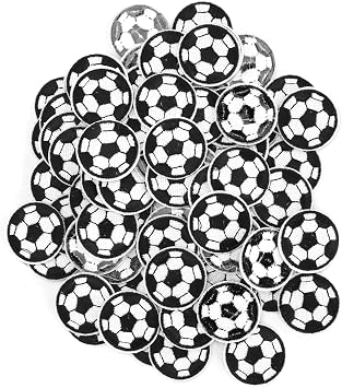 100Pcs Soccer Ball Embroidery Patches, Black and White Football Cloth Stickers for DIY Clothing Decoration, 3cm Iron On or Sew Patches for T Shirts Backpacks Jackets Hats