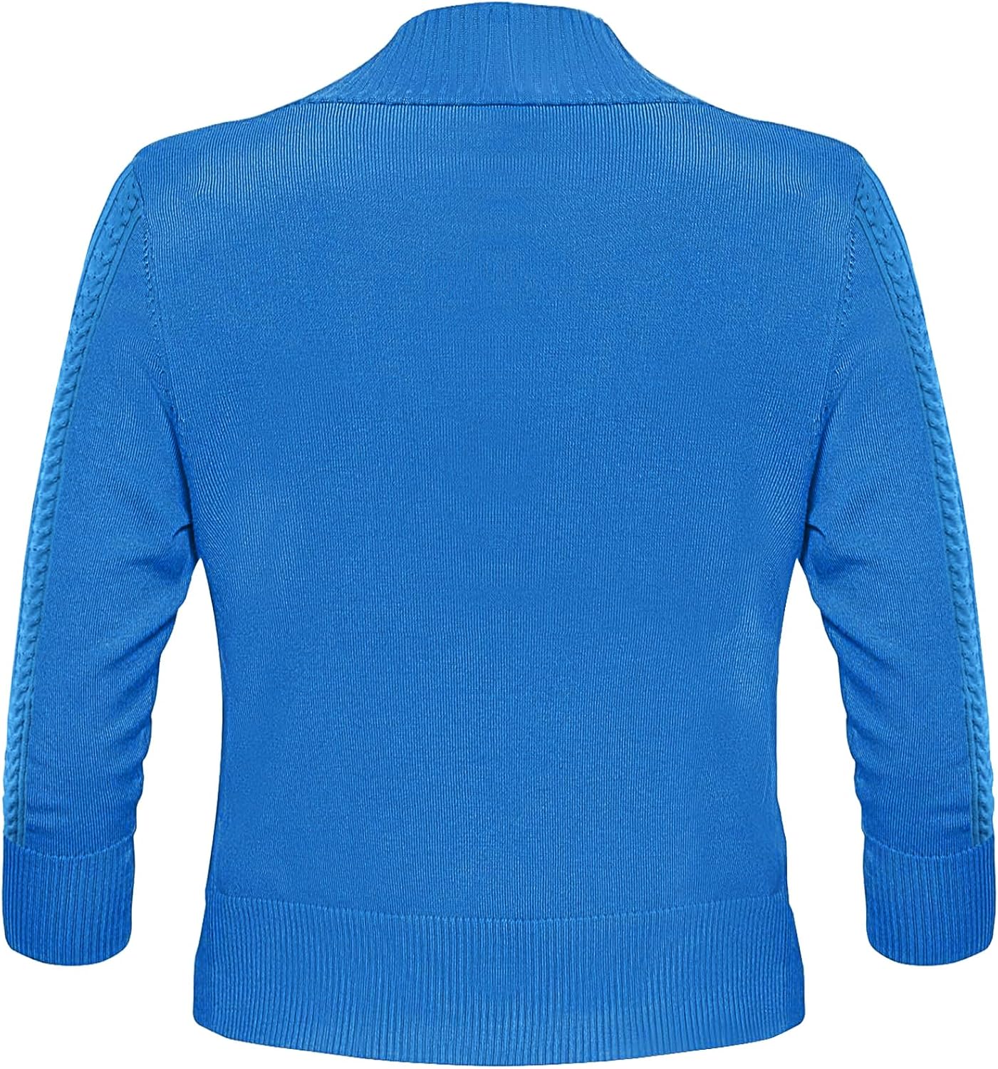 Women's Cropped Cardigan Sweater 3/4 Sleeve Open Front Bolero Shrug Sweaters Soft Cotton Knit Jacket Top - Image 6