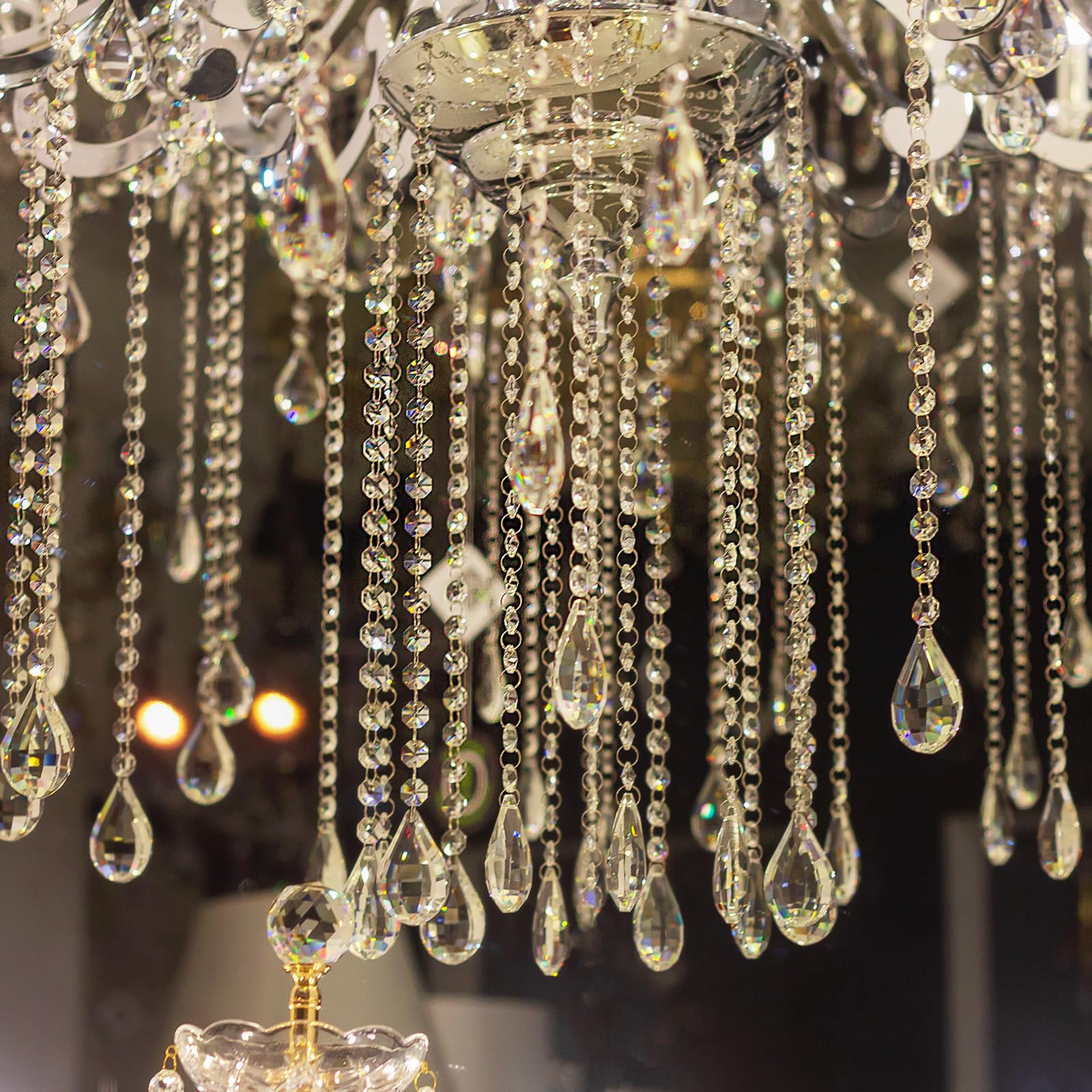 PATIKIL 6 Pezzi Pendenti In Cristallo, 38mm, Forma a Goccia, Trasparente, Acchiappasole in cristallo, Pendenti per Lampadario Decorazione, Finestra, Giardino, Casa