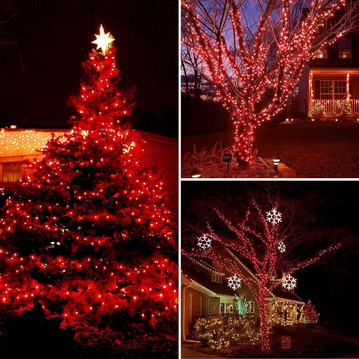 Connectable 240LED 88Ft 13Modes Christmas String Lights Indoor Outdoor | Extendable Green Wire Red & Green Christmas Tree Lights with Timer | Twinkle Fairy Light Plug in for Xmas Tree(Red & Green)