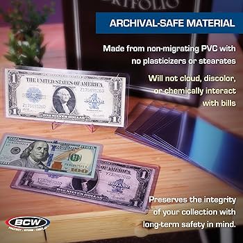 Amazon.com: BCW Large Bill Currency Topload Holder - Pack of