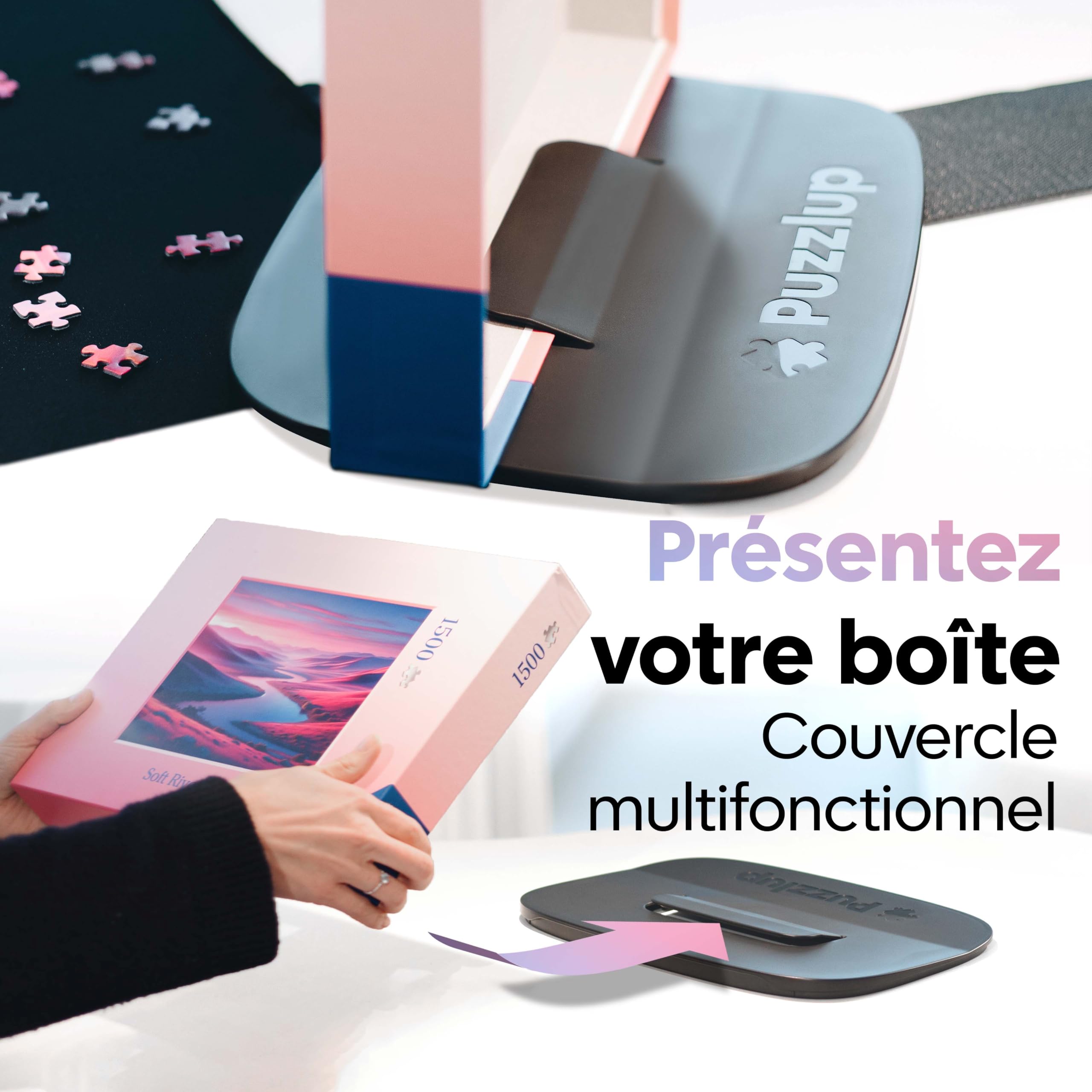 Puzzlup Trieur de Puzzle 1500 Pièces avec Présentoir de Boîte - Boite Tri 6 Bacs Empilables