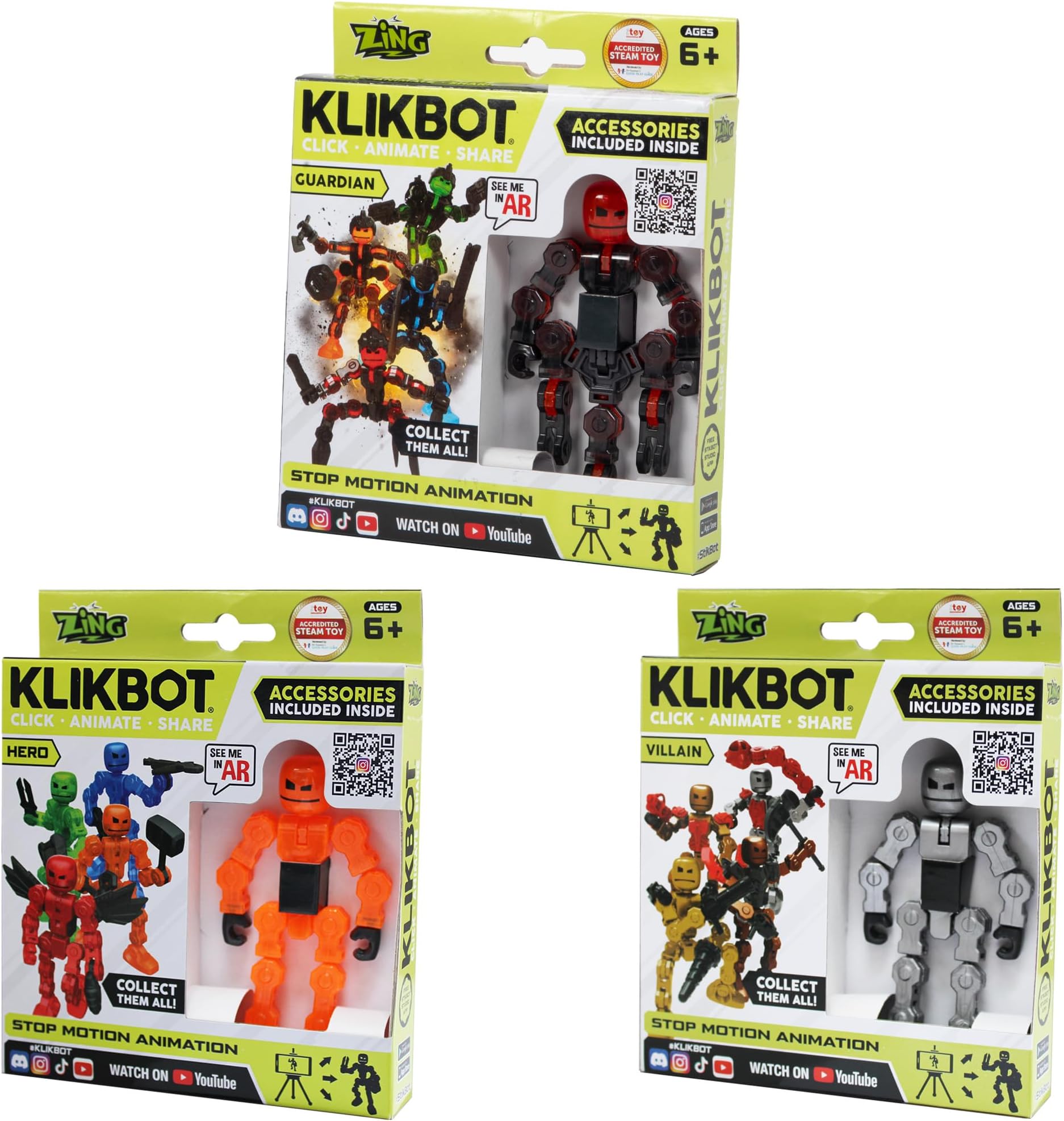 Zing KLIKBOT Hero, Villain & Guardian 3 Pack